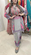 Pure crape fabric cordset with work and farshi salwar