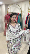 New Pakistani Style Cotton Suit - Deep blue with intricate white embroidery Pure Cotton women's ethnic wear