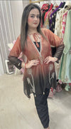 New Co-ord Set with Handwork on Pure Cotton Fabric - Mustard yellow and black ombre Pure Cotton women's ethnic wear