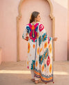 Pure masleen fabric suit with chinon dupatta