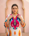 Pure masleen fabric suit with chinon dupatta