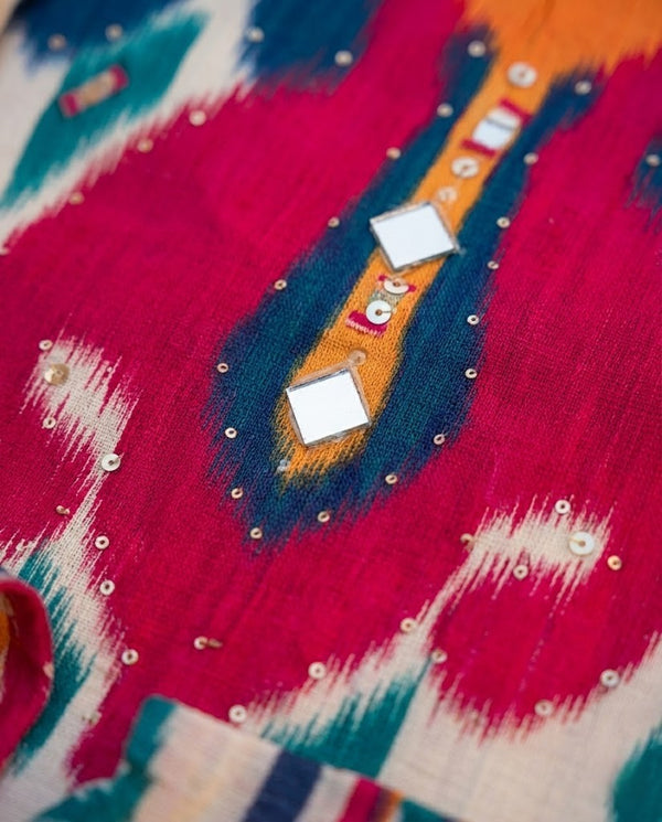 Pure masleen fabric suit with chinon dupatta