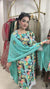 New Pakistani Style Pure Cotton Suit - Mint green with multicolor floral print Pure Cotton women's ethnic wear
