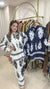 New Co-ord Set in Cotton Rayon Fabric - Navy blue and white Cotton Rayon women's ethnic wear